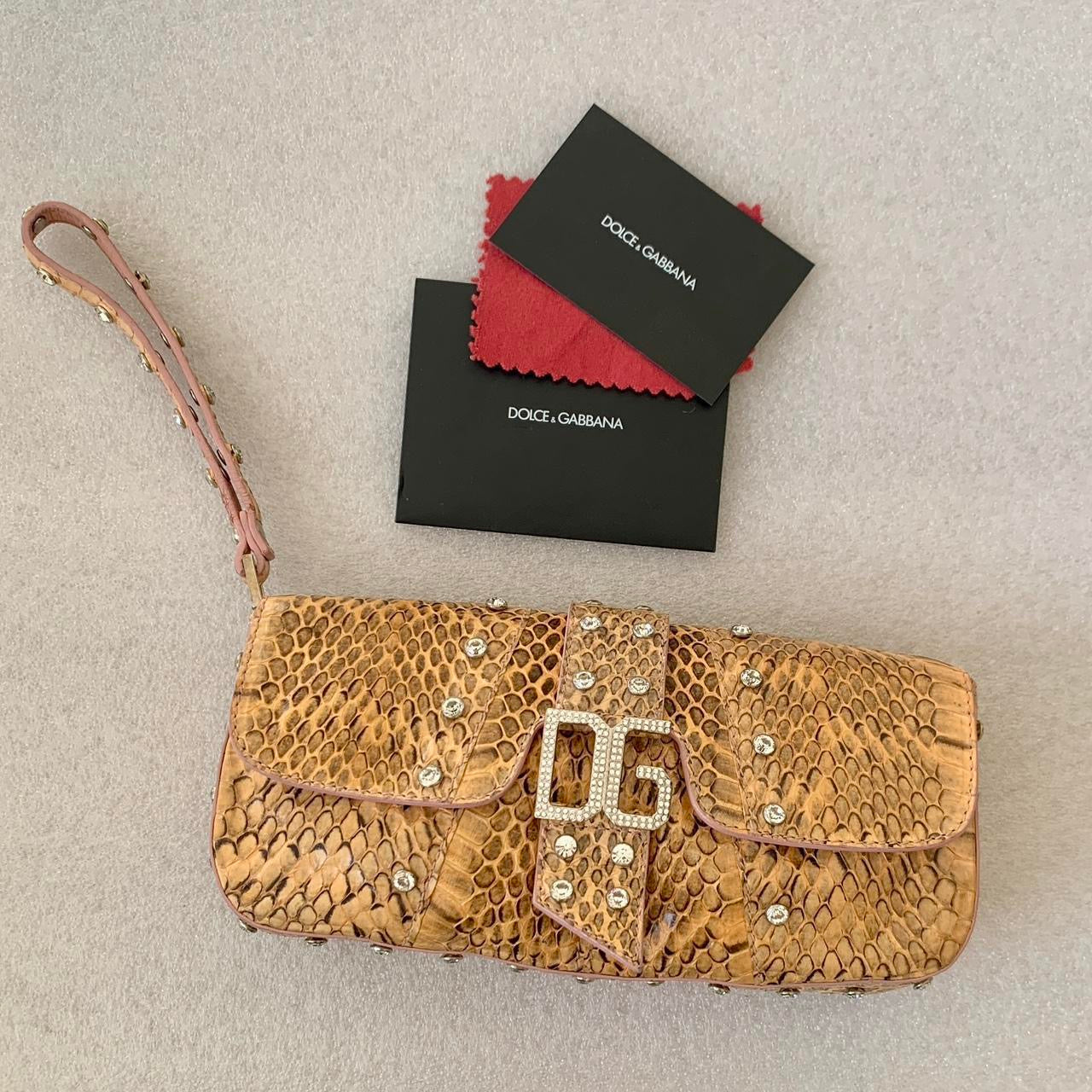 Authentic rare Dolce & Gabbana snakeskin clutch bag