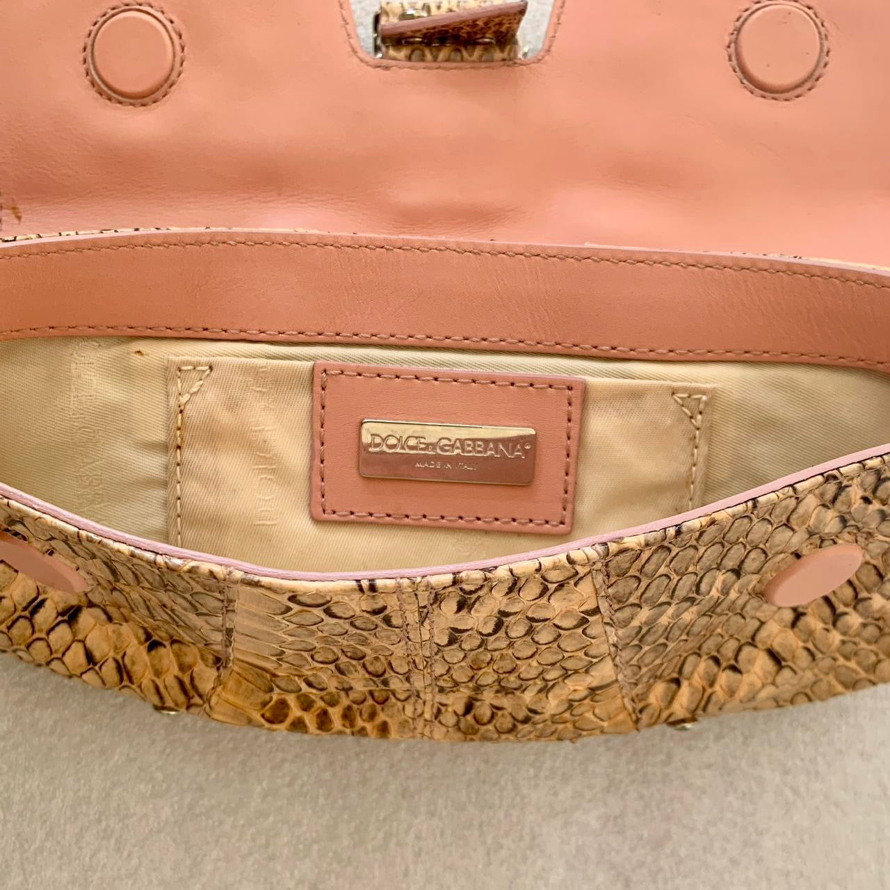 Authentic rare Dolce & Gabbana snakeskin clutch bag