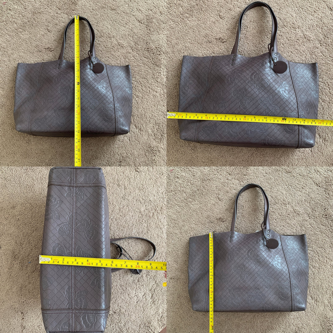 Bottega veneta intrecciato mirage butterfly leather tote shoulder bag authentic