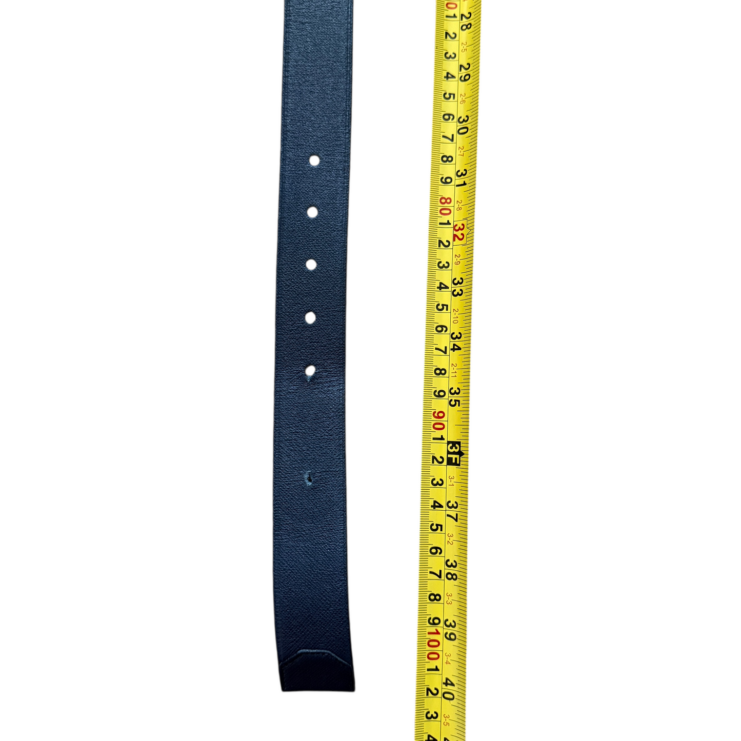 Prada Navy Blue leather belt unisex authentic with COA 85cm 34''