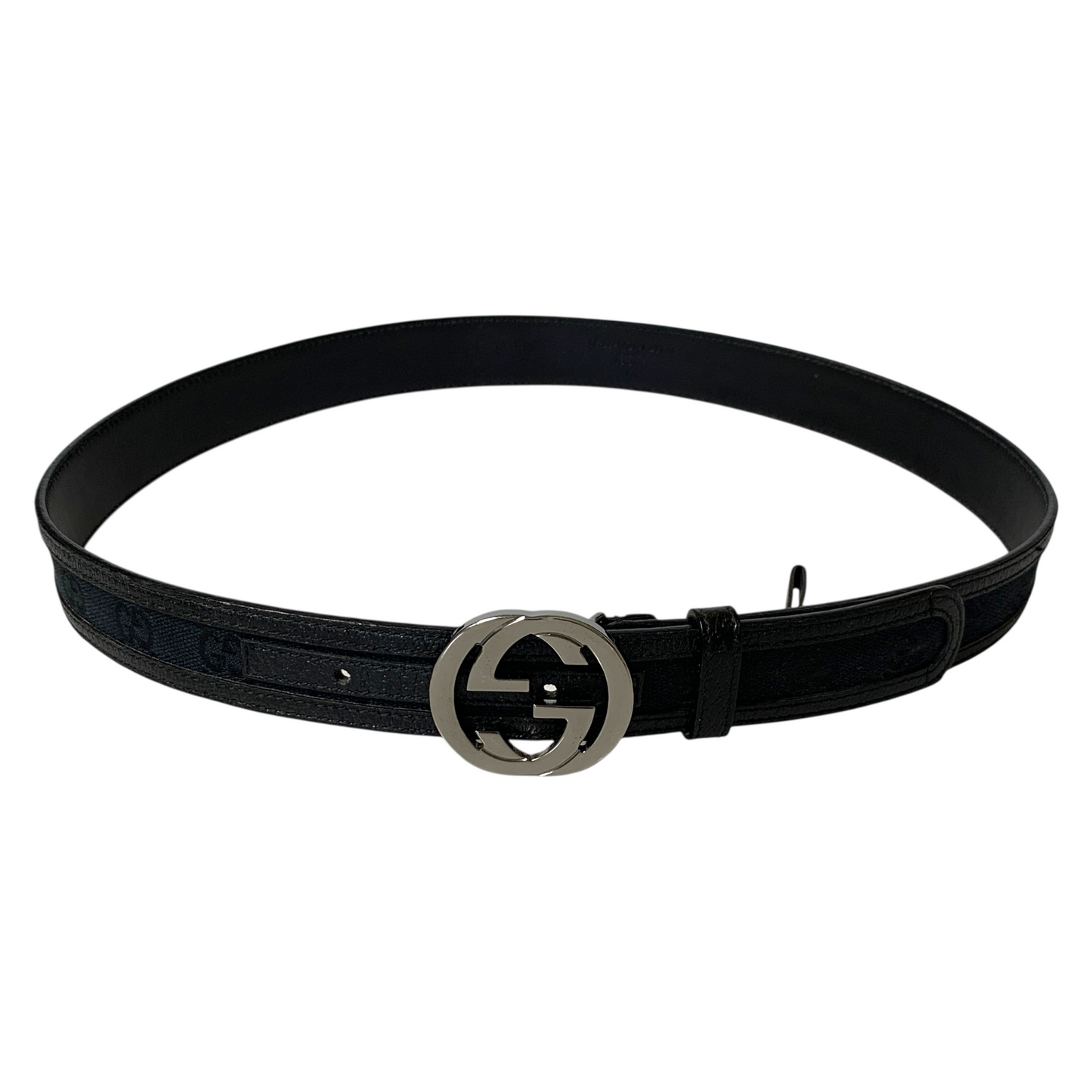Gucci black monogram Belt authentic with COA 85 cm 34”