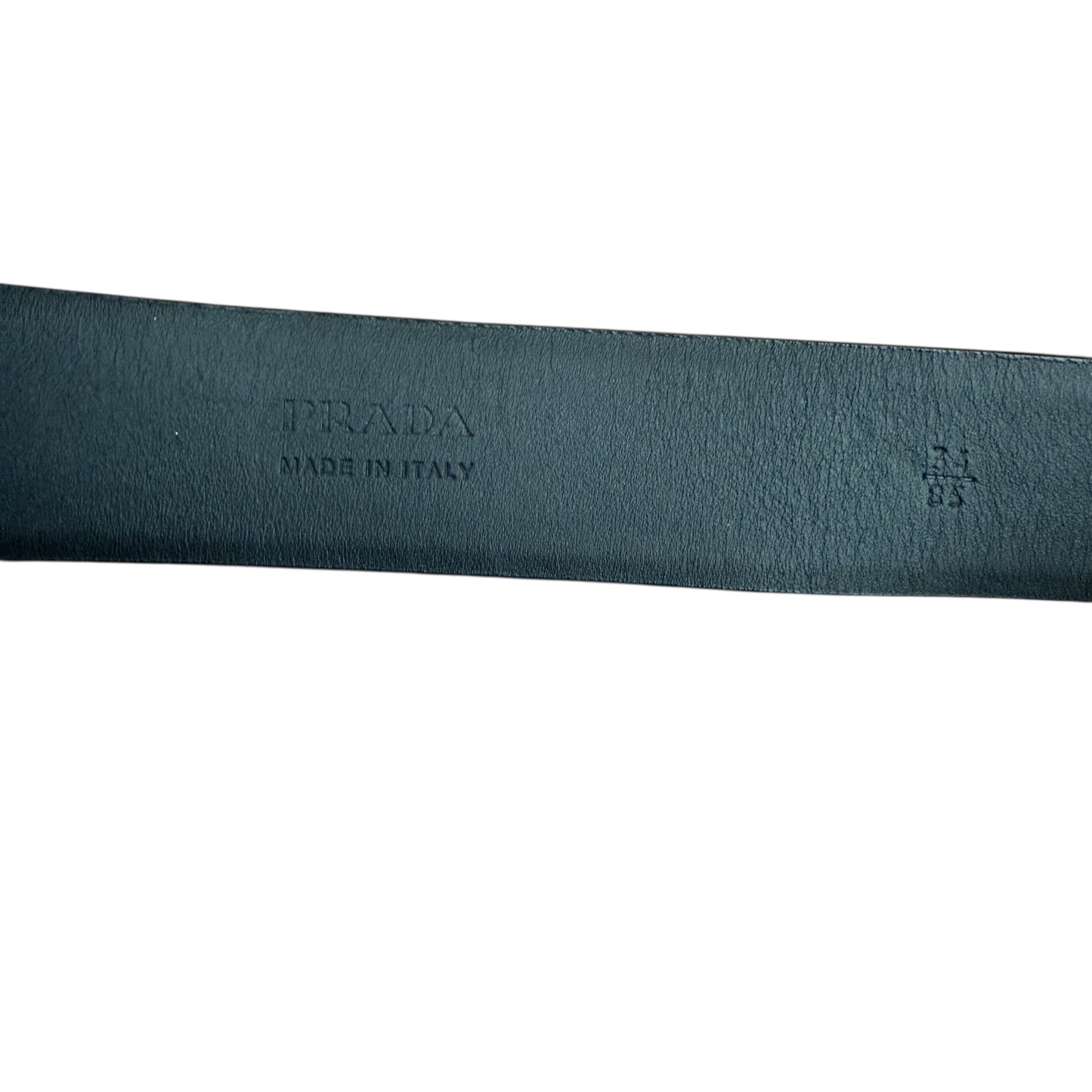Prada Navy Blue leather belt unisex authentic with COA 85cm 34''