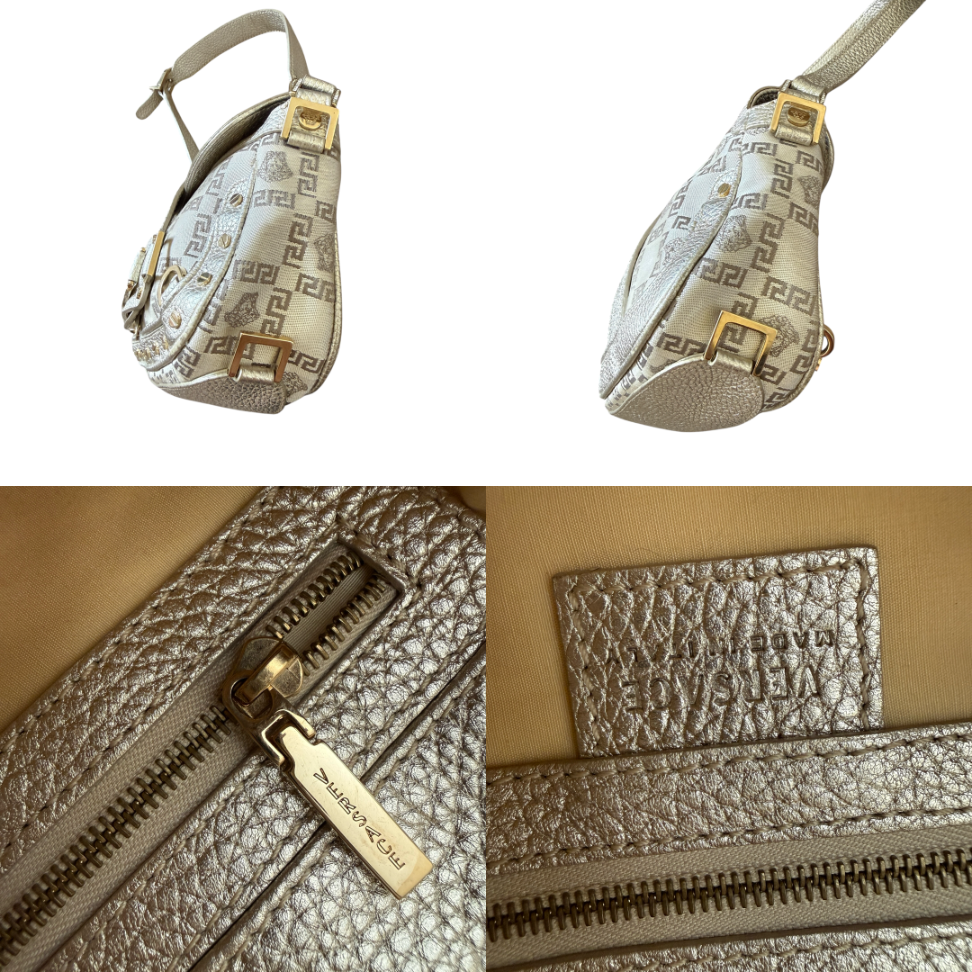 Versace Medusa logo light gold shoulder bag authentic with COA