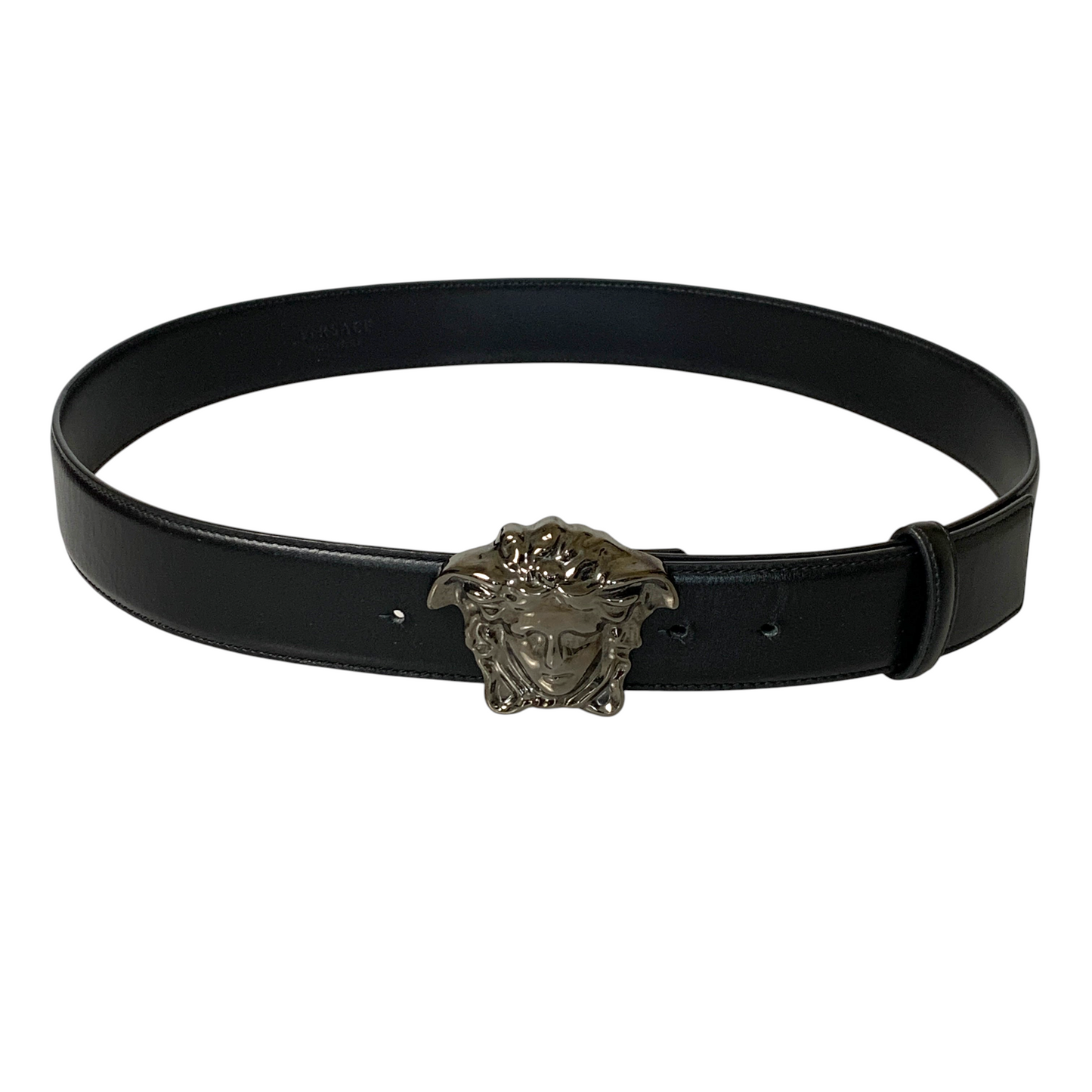 Versace medusa black Leather Belt unisex authentic w/ COA size 90 cm 36”