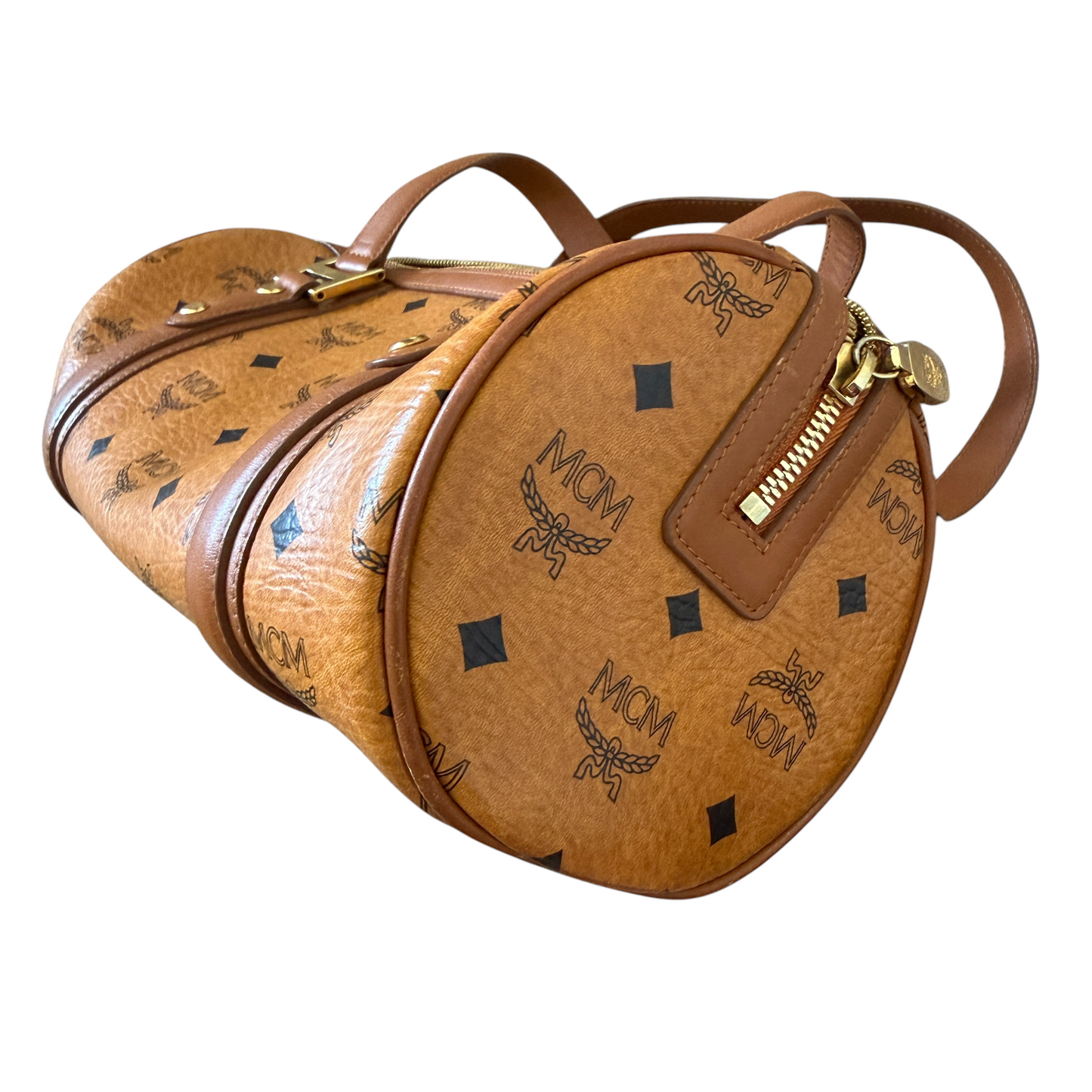 MCM cognac papillon shoulder bag authentic with COA 12x5.5x5