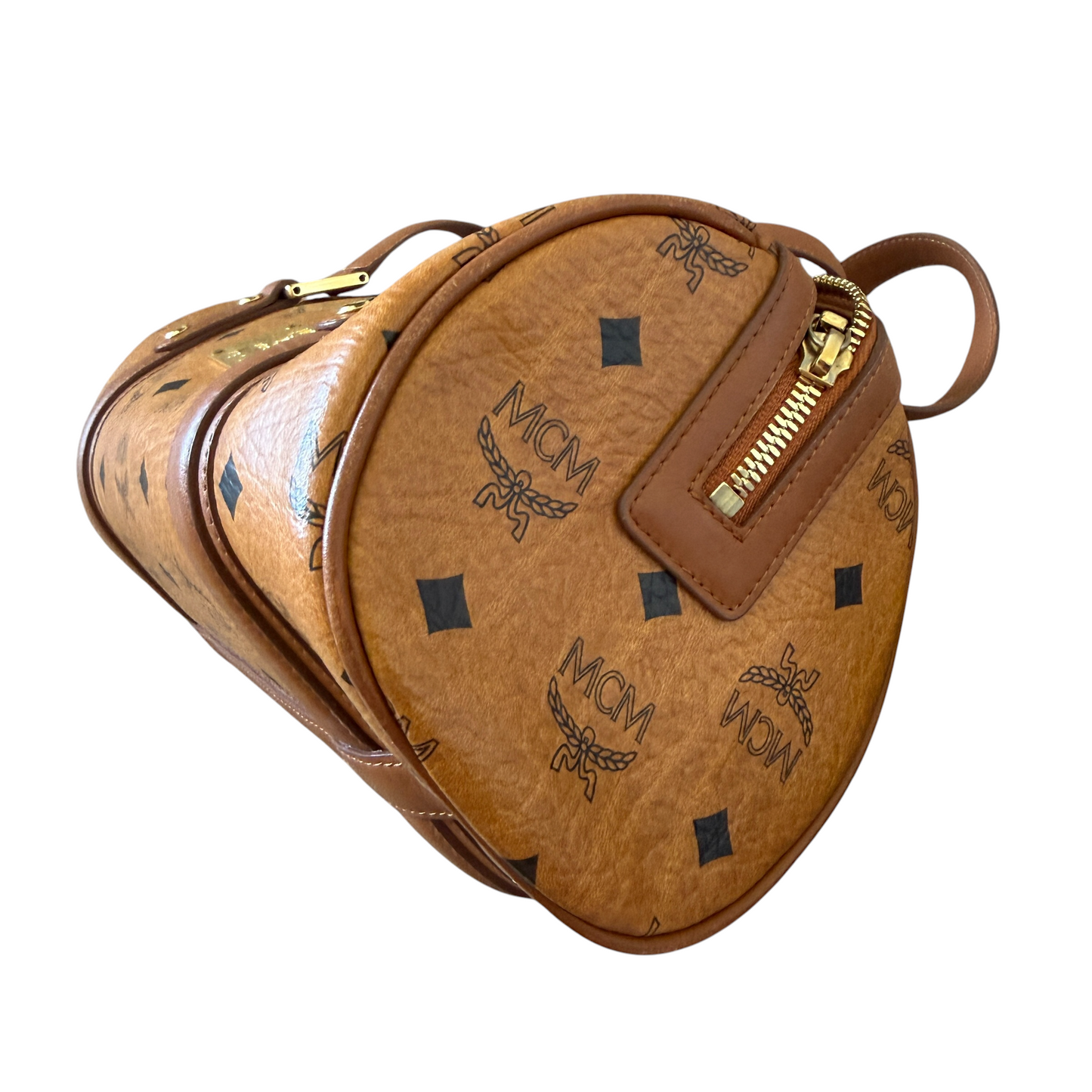 MCM cognac papillon shoulder bag authentic with COA 12x5.5x5