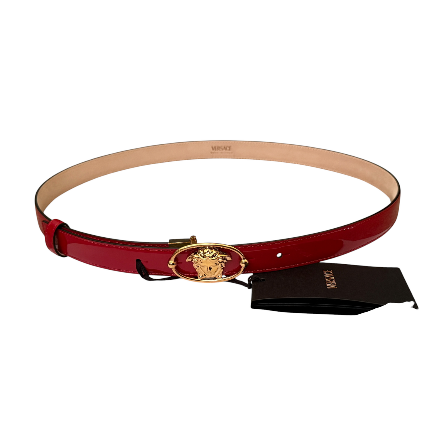 Versace NWT red patent leather belt authentic with COA 95 cm 38 in