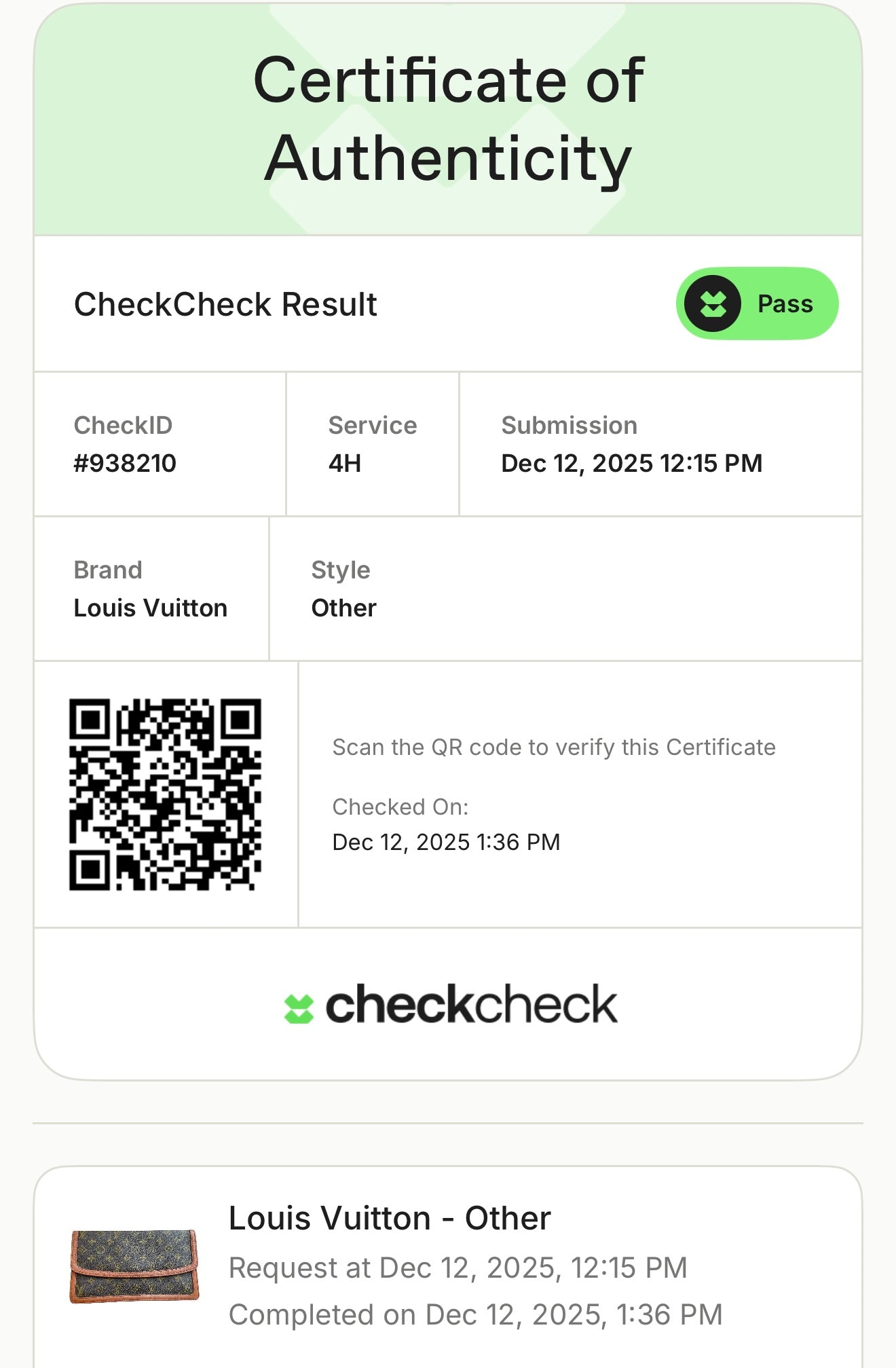 Authentic Louis Vuitton Monogram Pochette Dame Clutch Bag Brown Leather With COA