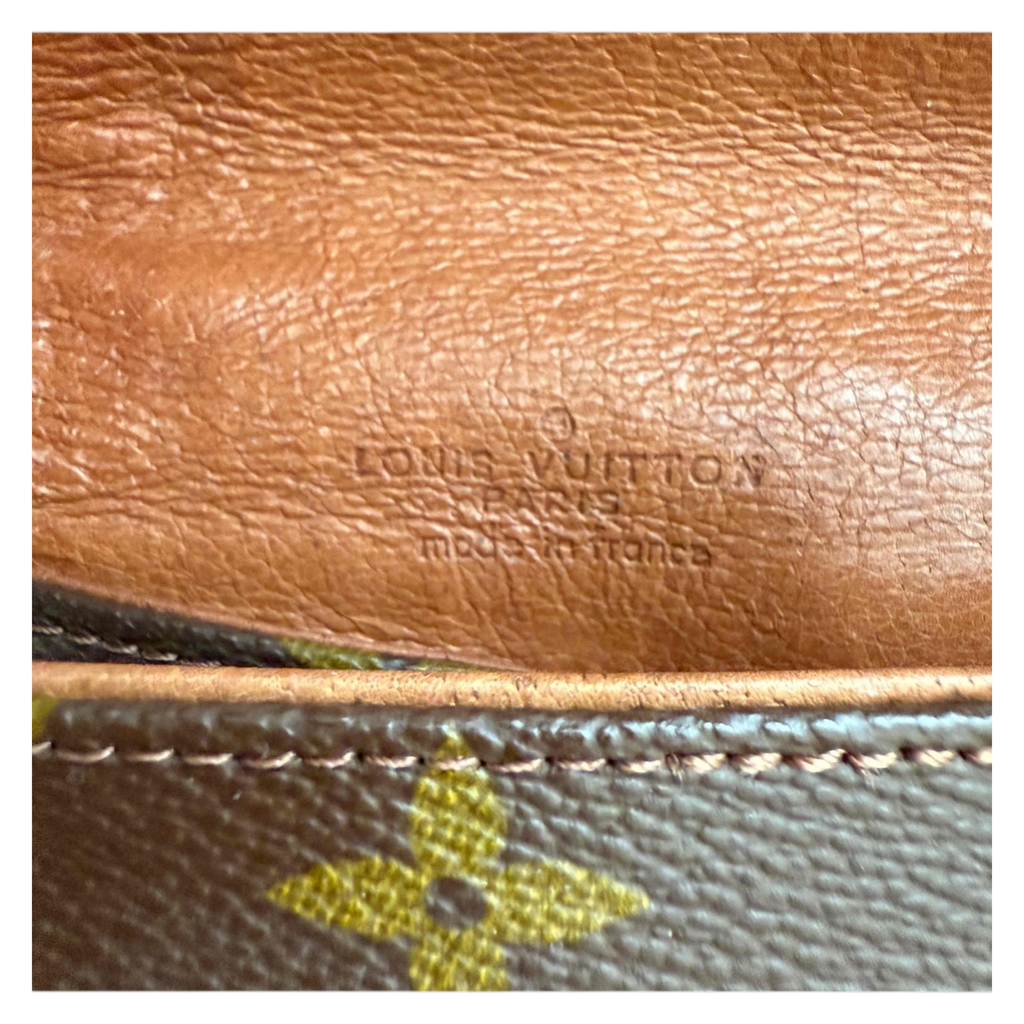 Authentic Louis Vuitton Monogram Pochette Dame Clutch Bag Brown Leather With COA