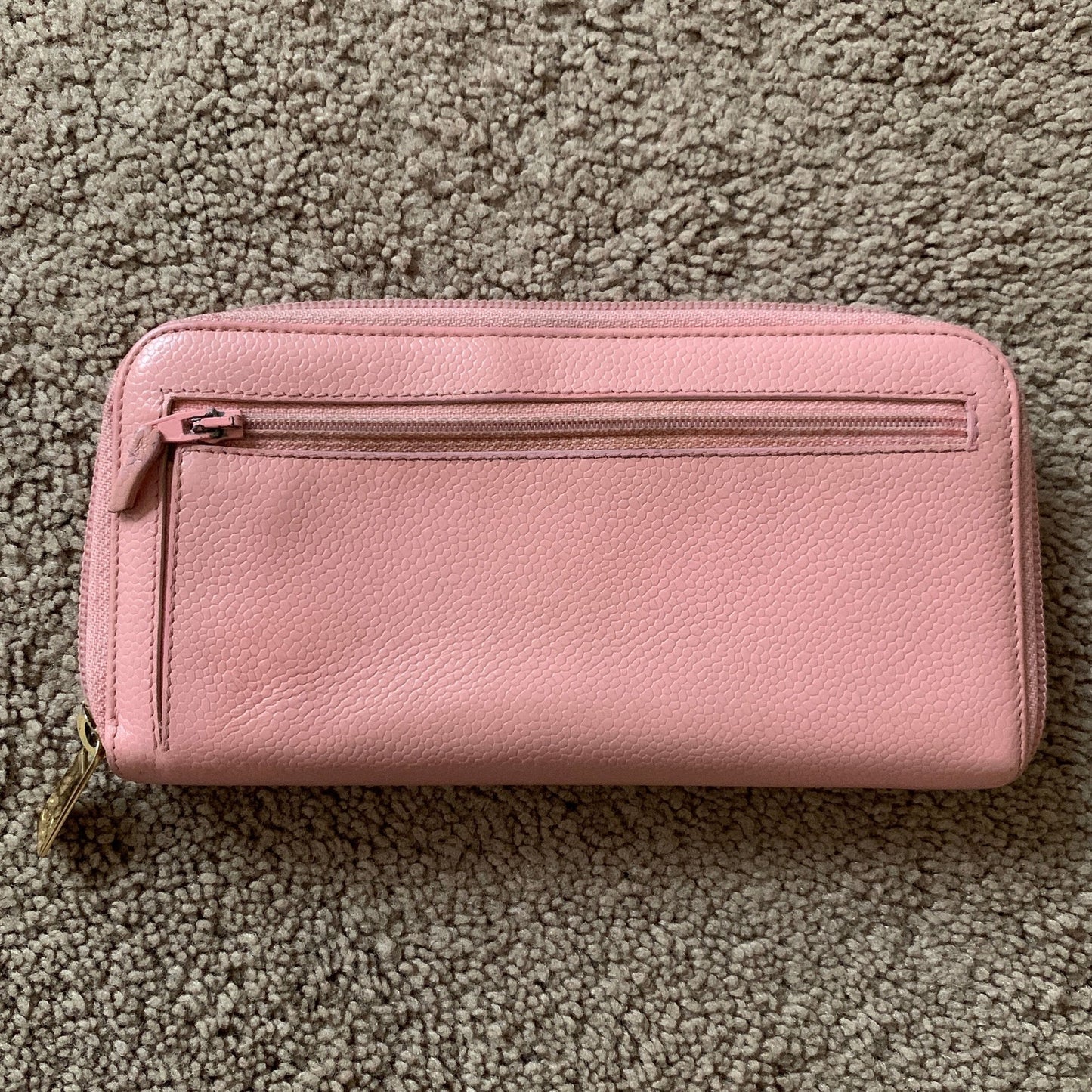 CC1004 Chanel caviar women's pink leather long wallet