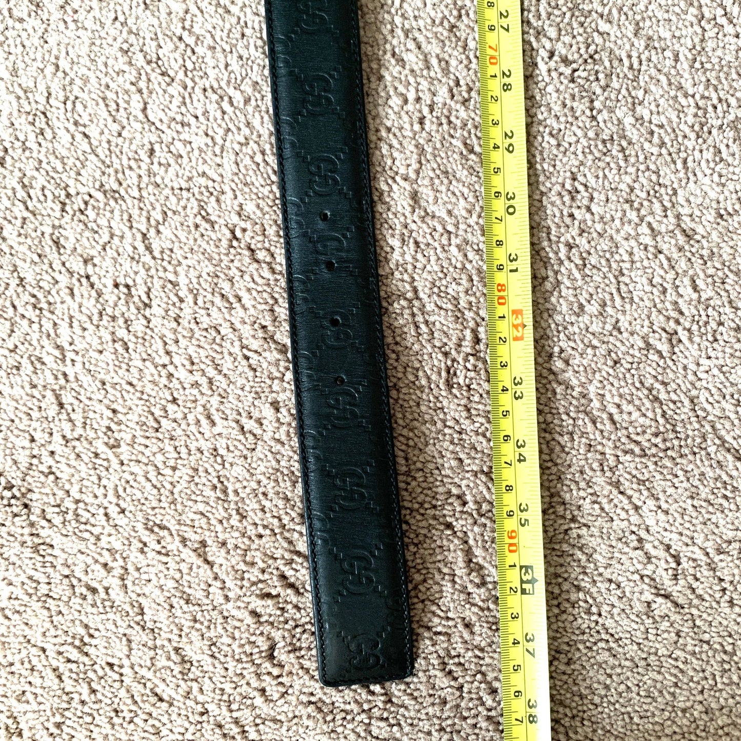 G1024 Gucci signature guccissima black leather belt size 34