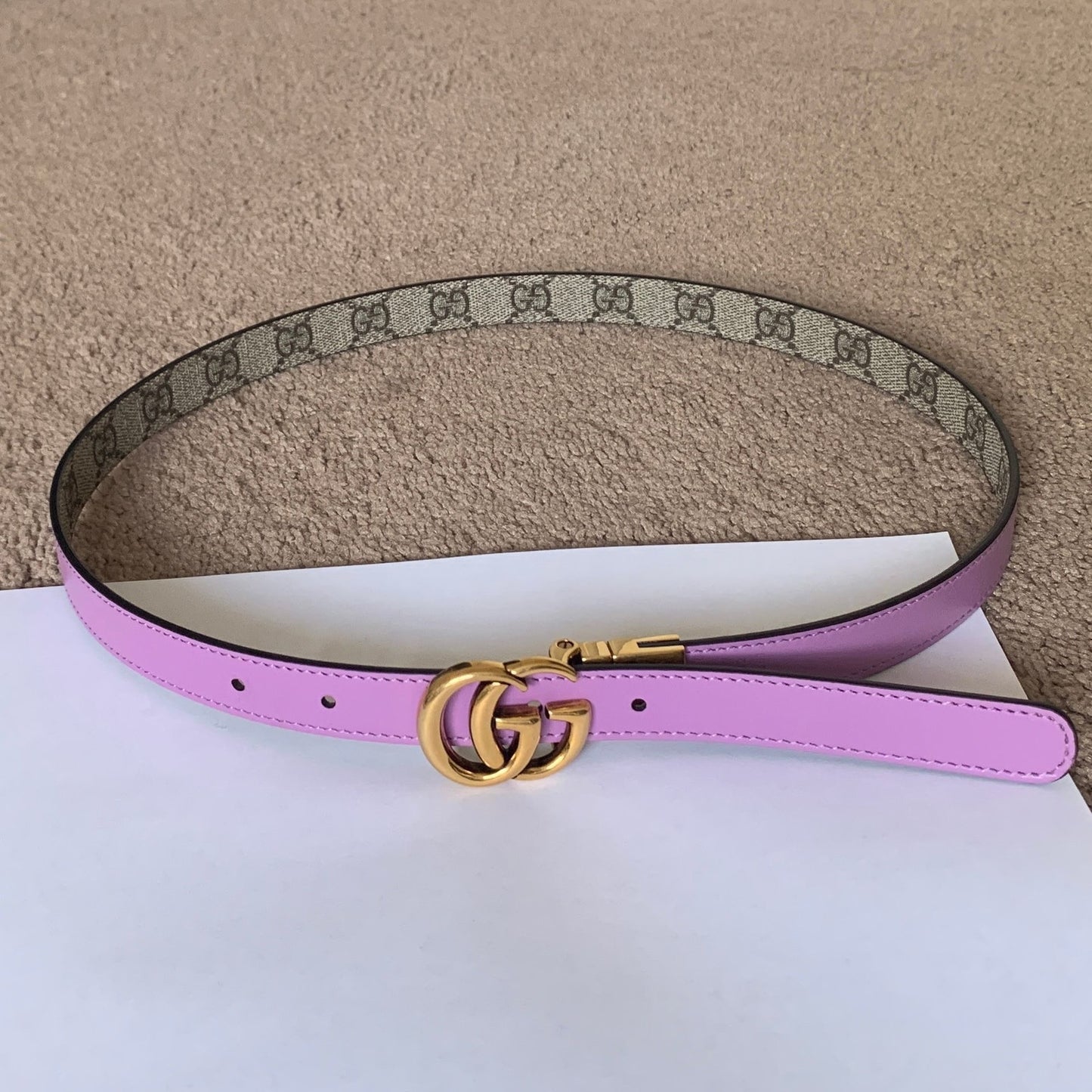 G1028 Gucci women's GG marmont reversible double side belt size 32 inches