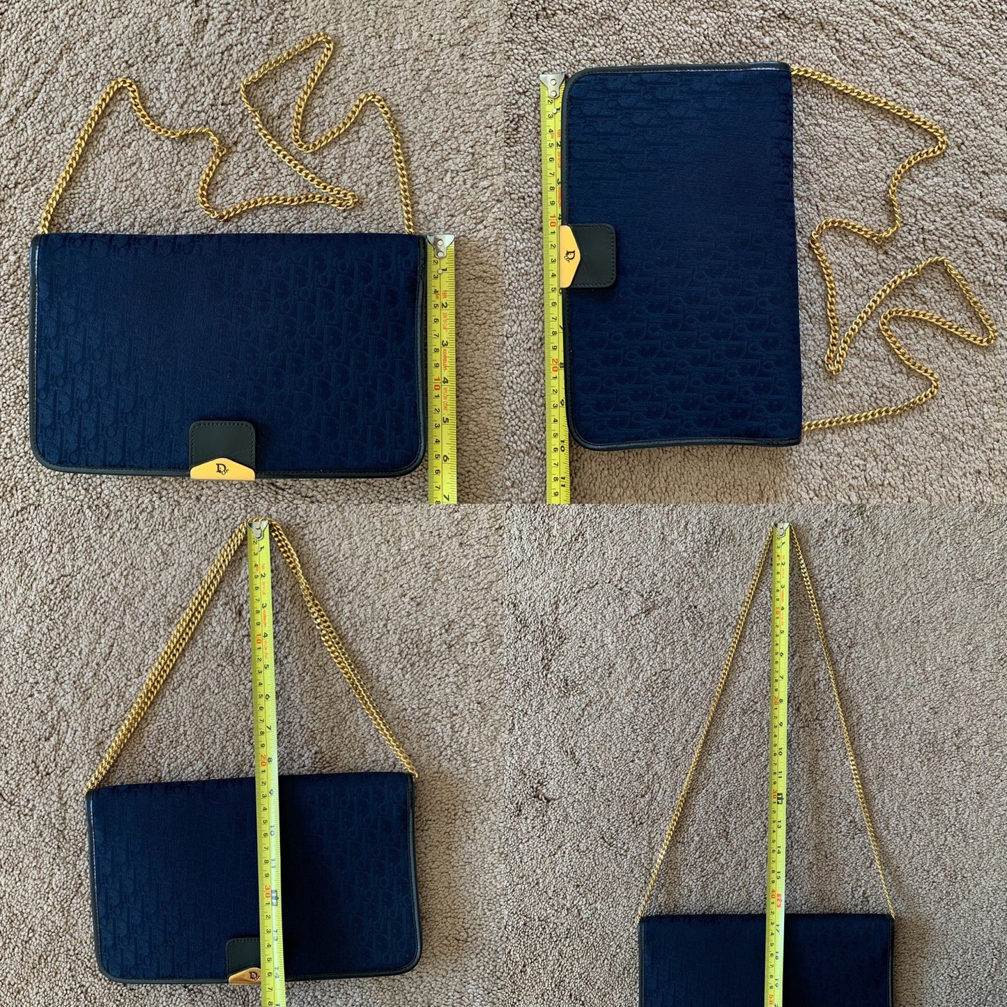 Christian Dior vintage blue trotter 2 way bag