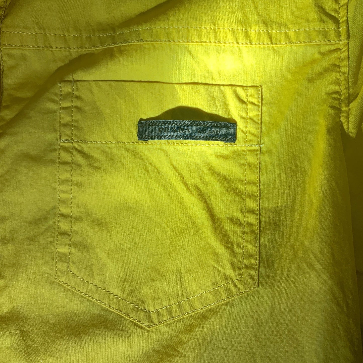 P1003 Prada women's mustard yellow cotton shirt