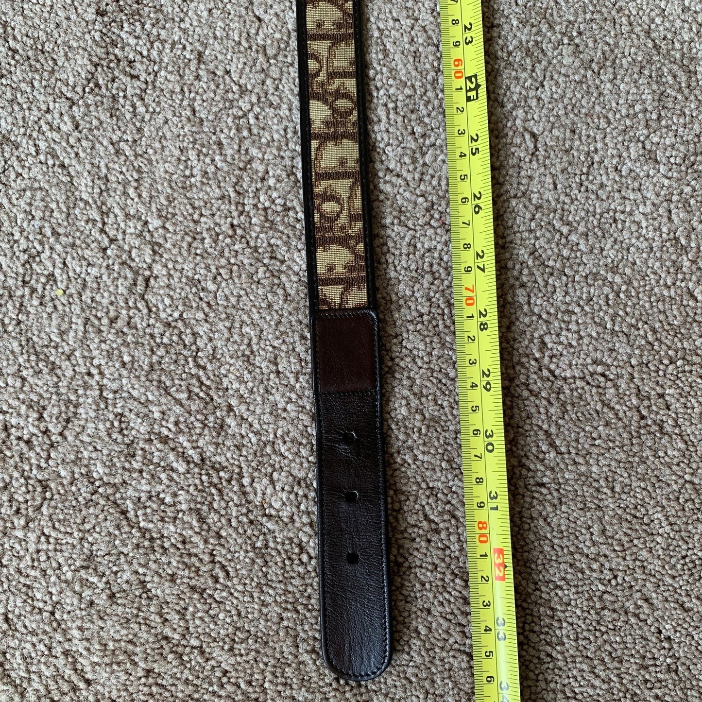 Authentic Christian Dior Women's 80 cm 32 Inch Brown Trotter Belt