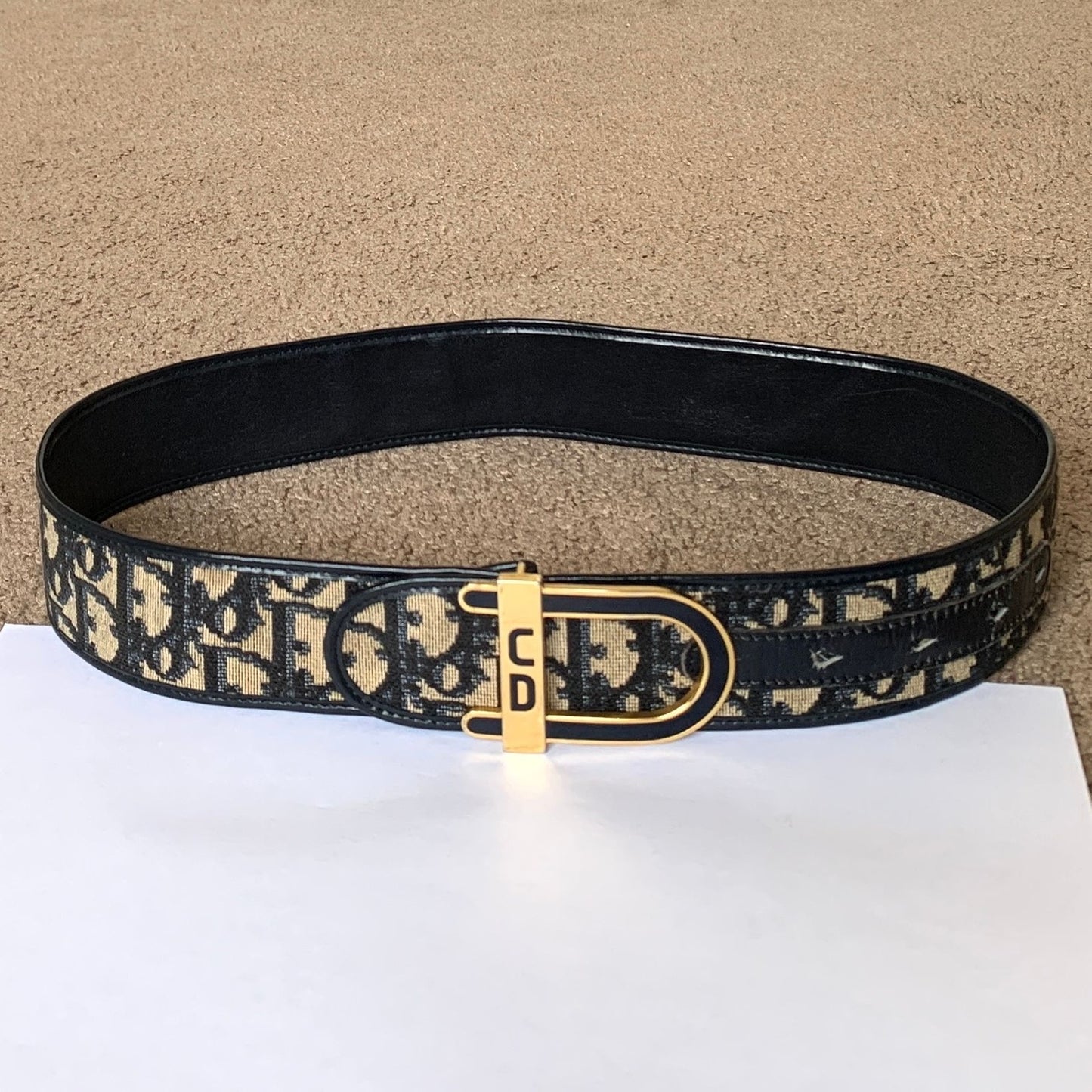 Authentic Christian Dior Women's Vintage 70 cm Blue Trotter Belt