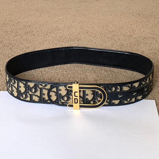 Authentic Christian Dior Women's Vintage 70 cm Blue Trotter Belt