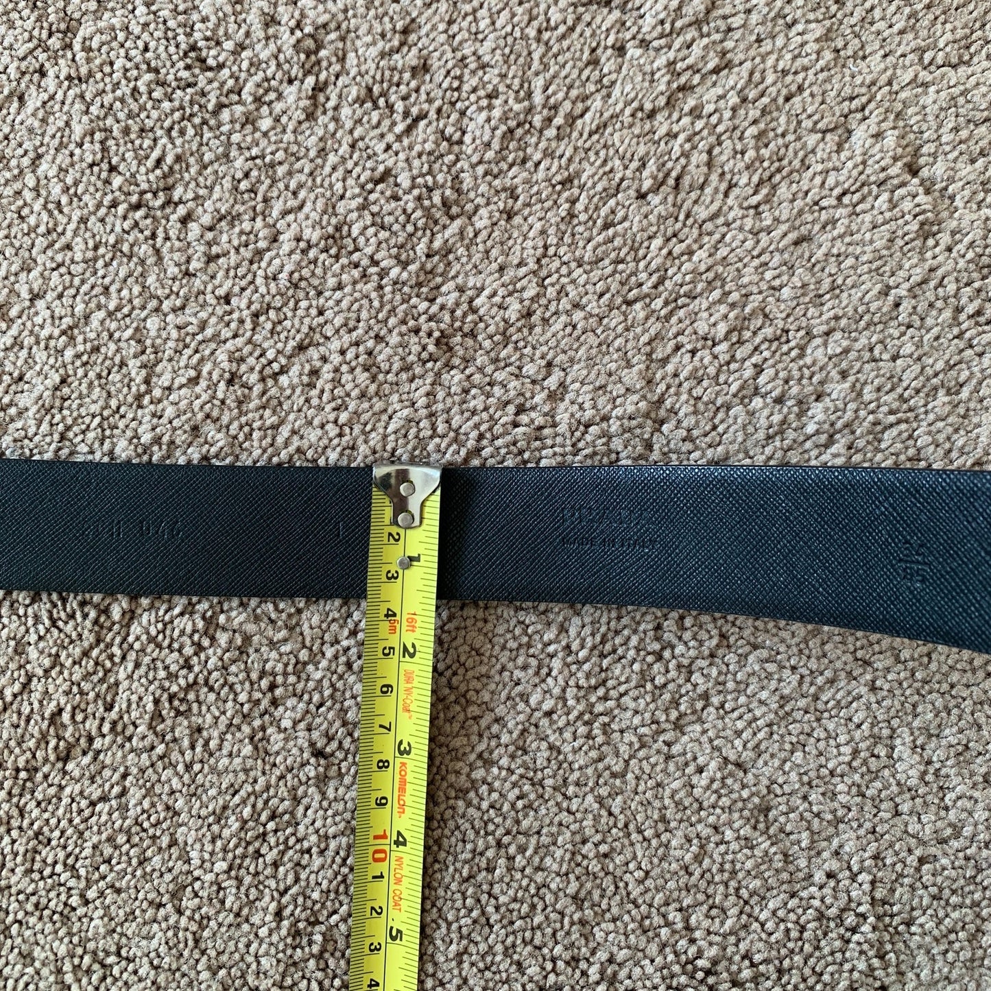 P1007 Prada unisex saffiano black leather belt size 85 cm 34 inch