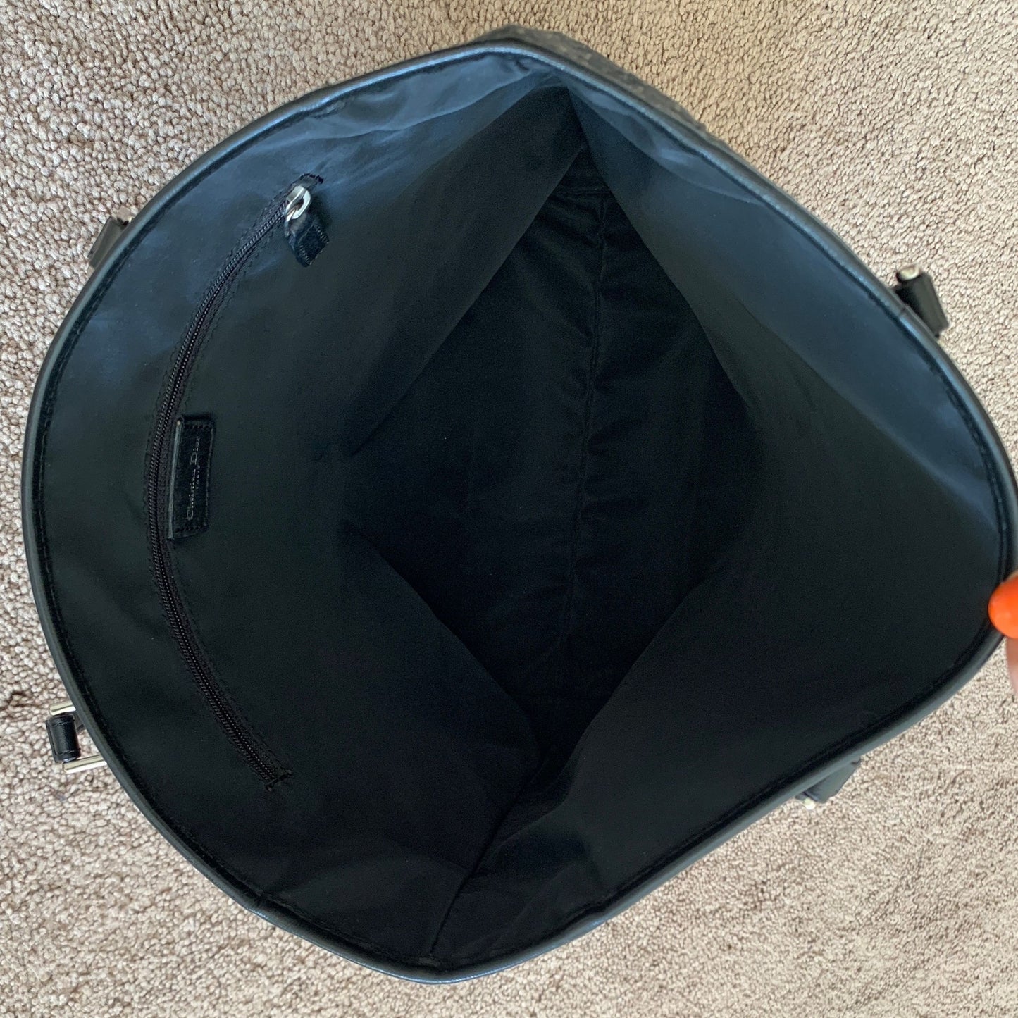 D1004 Christian Dior trotter black canvas tote bag