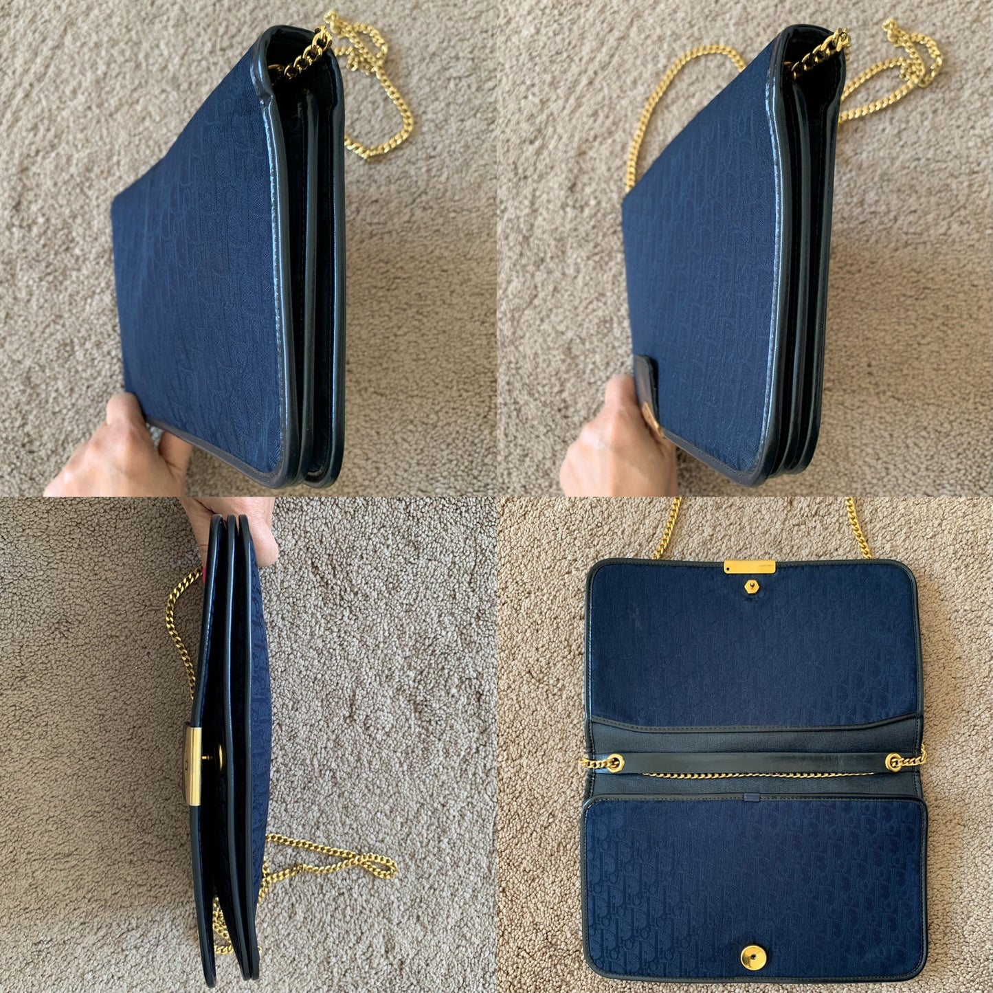 Christian Dior vintage blue trotter 2 way bag