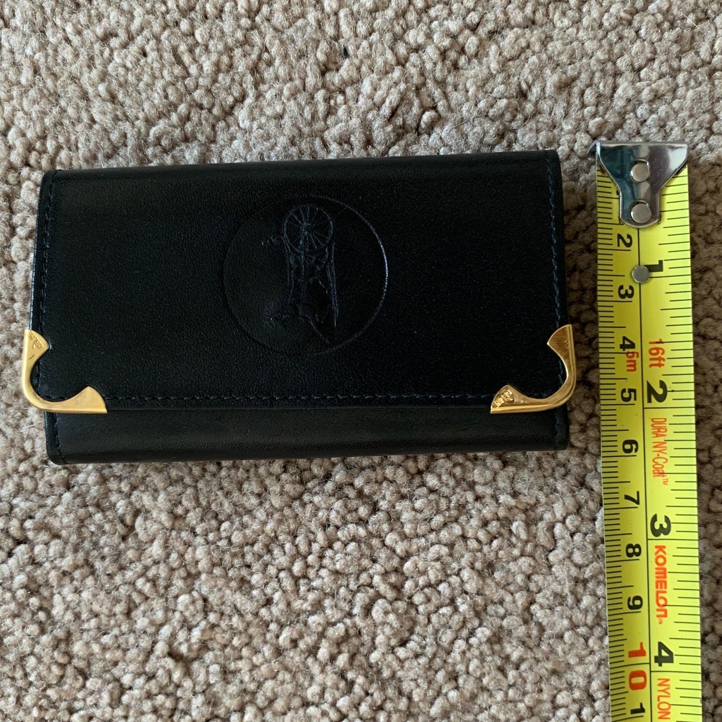 CL1019 Celine unisex horse carriage black leather key holder