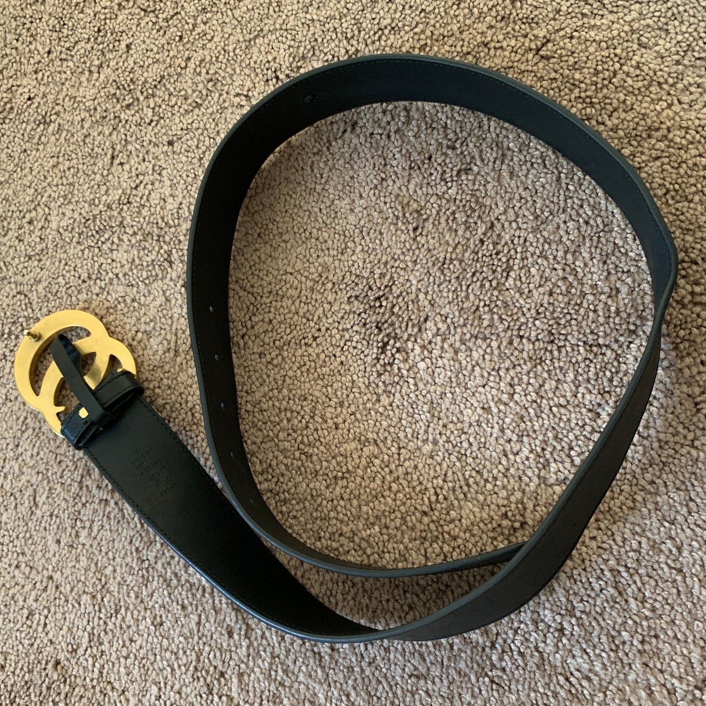 G1014 Gucci unisex GG marmont black leather belt size 34