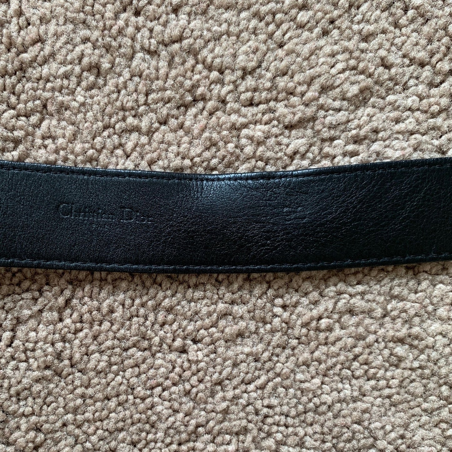D1018 Christian Dior unisex 90 cm 36 inch black leather belt