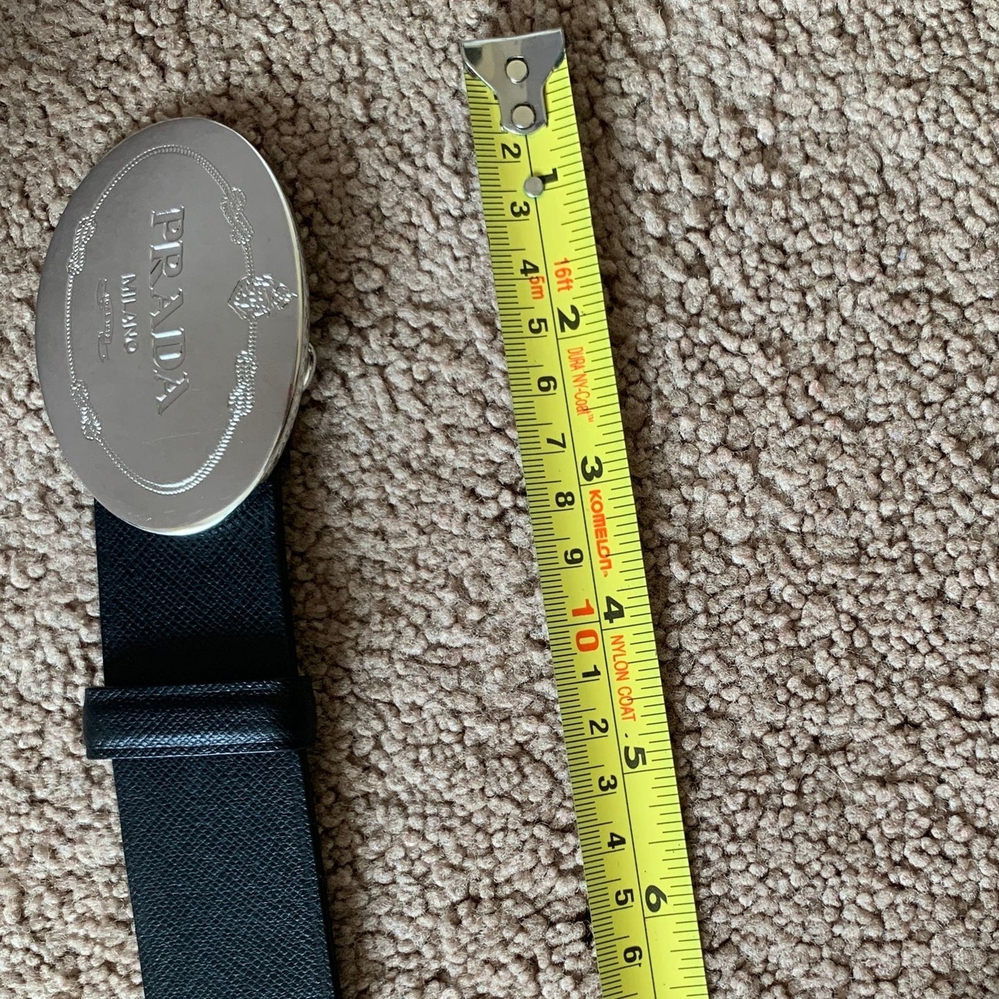 P1007 Prada unisex saffiano black leather belt size 85 cm 34 inch