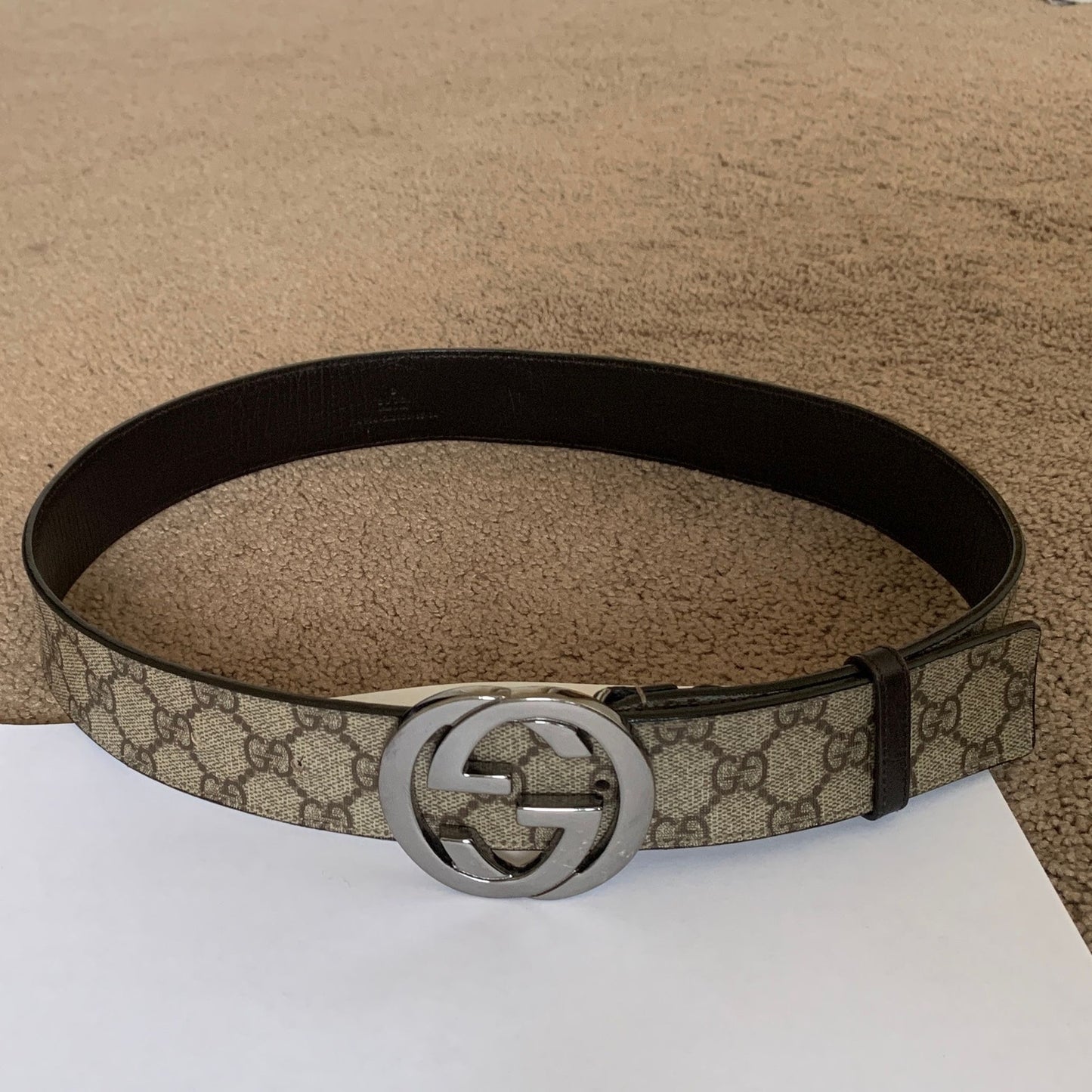 G1025 Gucci unisex monogram belt size 34