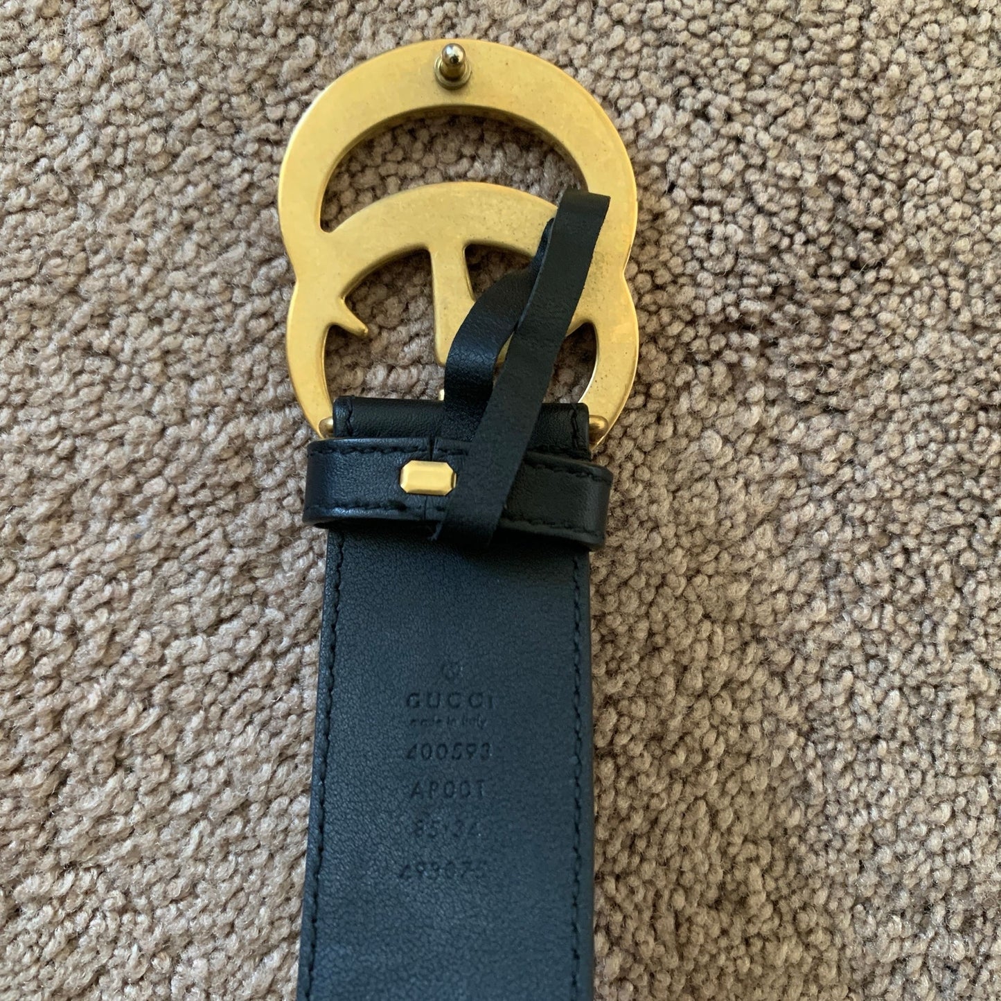 G1014 Gucci unisex GG marmont black leather belt size 34