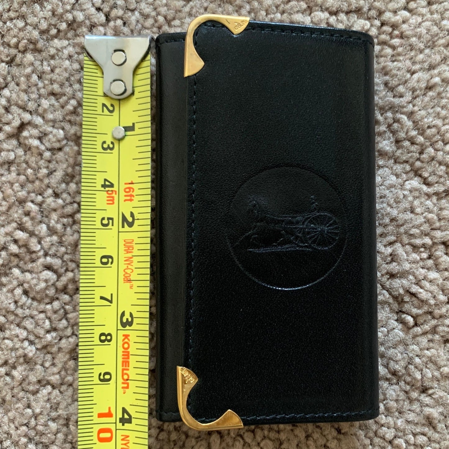 CL1019 Celine unisex horse carriage black leather key holder