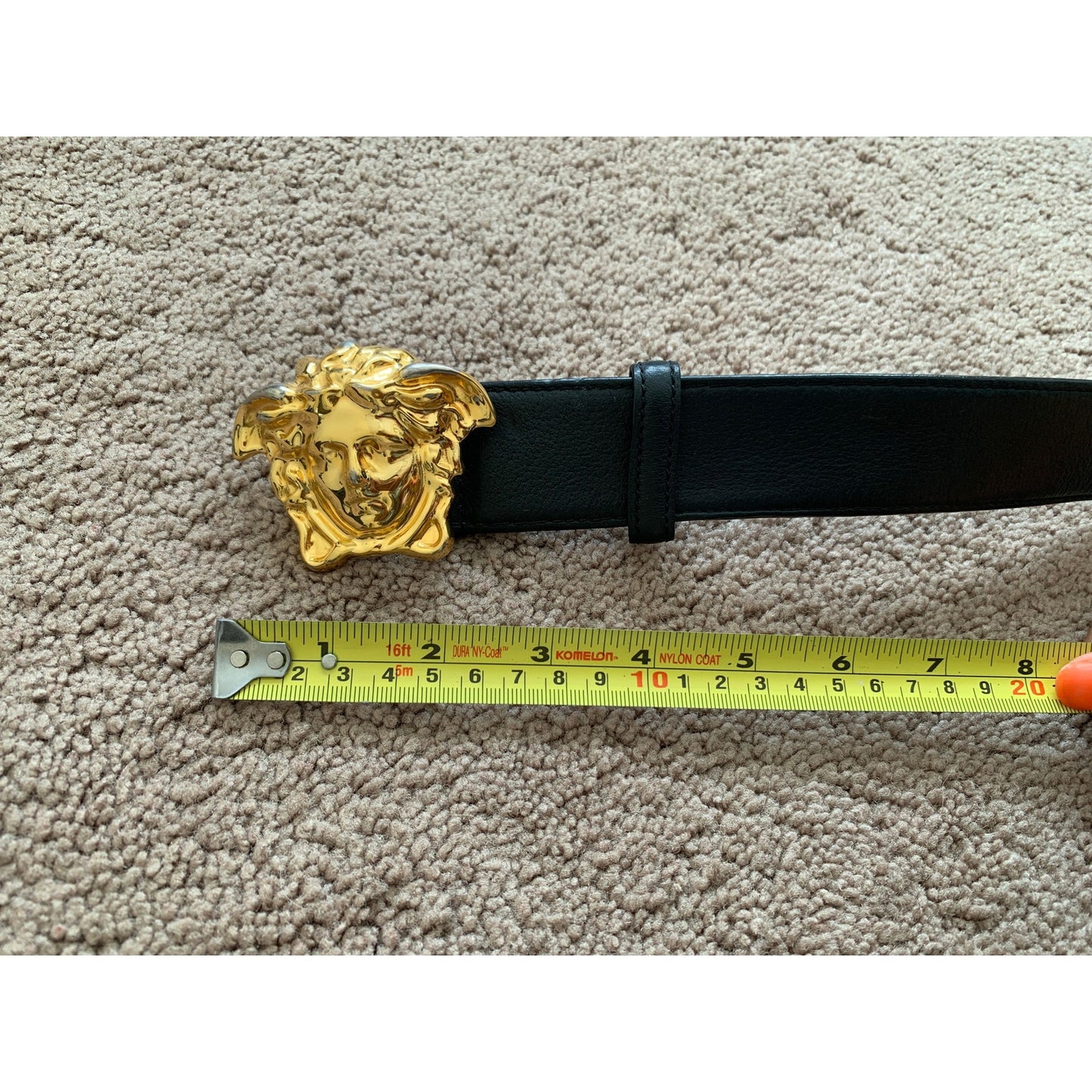 V1011 Versace unisex medusa black leather belt size 38 inches