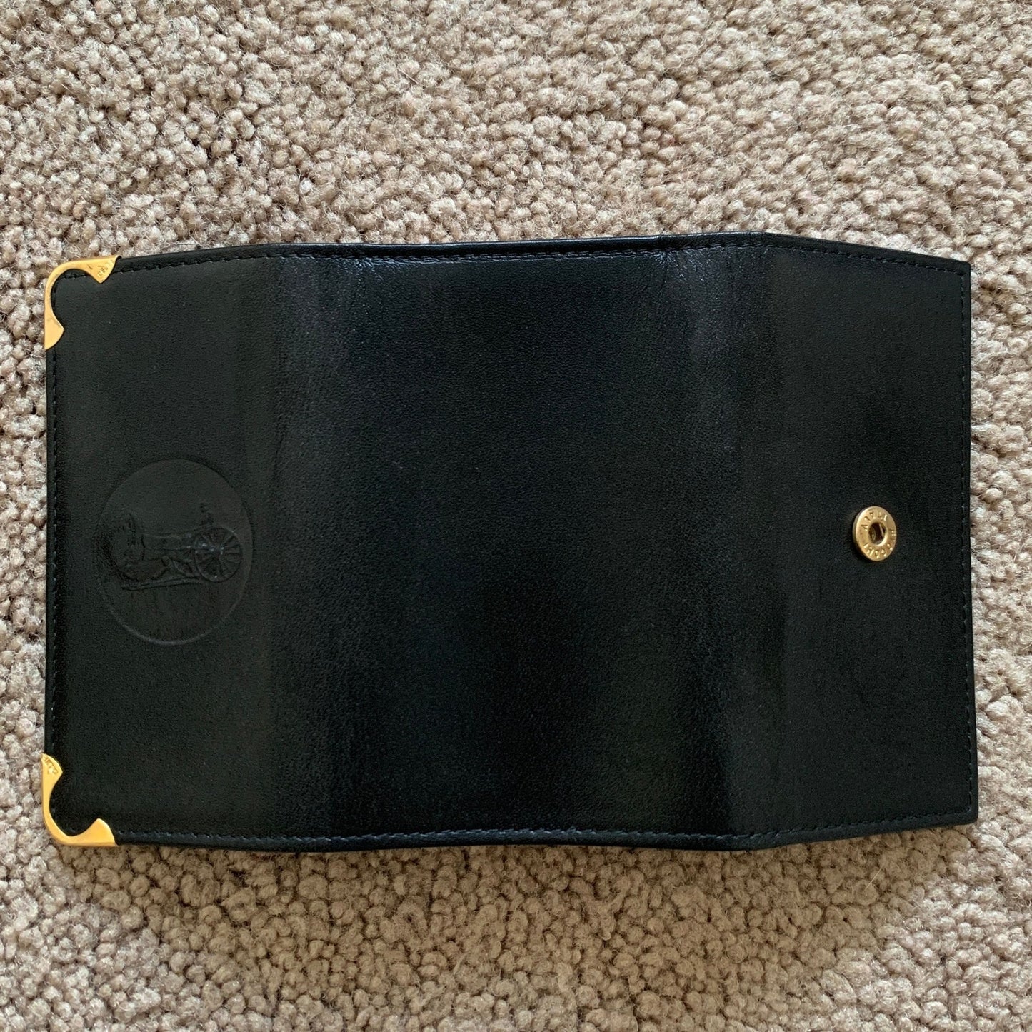 CL1019 Celine unisex horse carriage black leather key holder