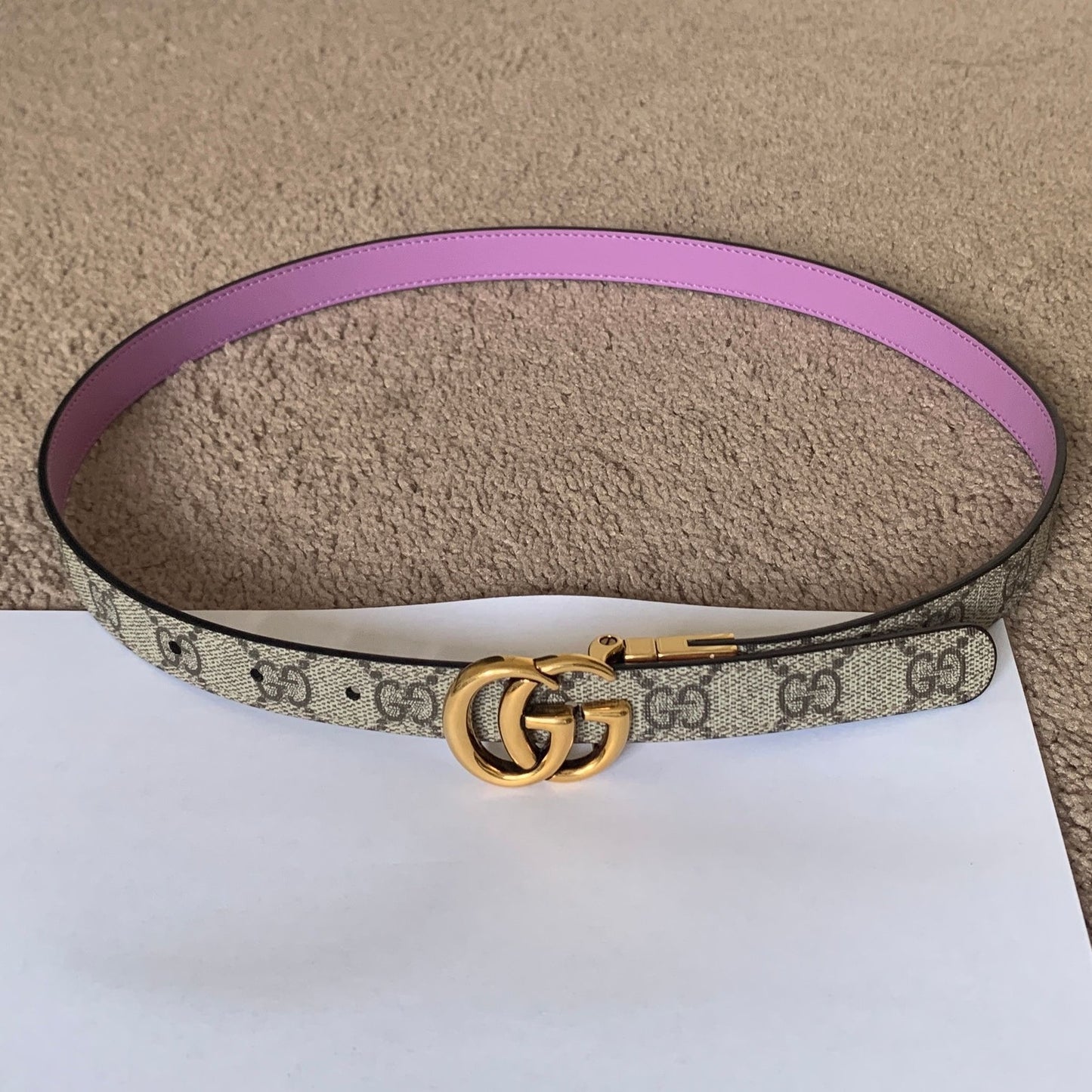 G1028 Gucci women's GG marmont reversible double side belt size 32 inches